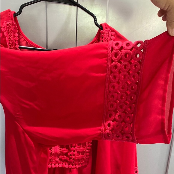 Vibrant Red Women's Top by Hannah - Picture 3 of 5